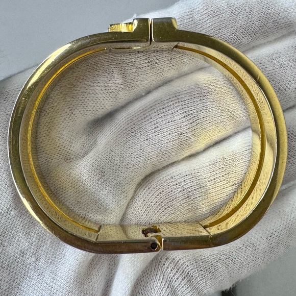 Loewe Vintage L-logo double cuff embossed bangle bracelet with COA - Picture 11 of 14